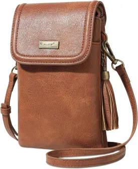 AnsTOP Small Crossbody Bags for Women, Crossbody Cell Phone Bag Tassel Wallet Purses with 2 Strap Best Gift for Women