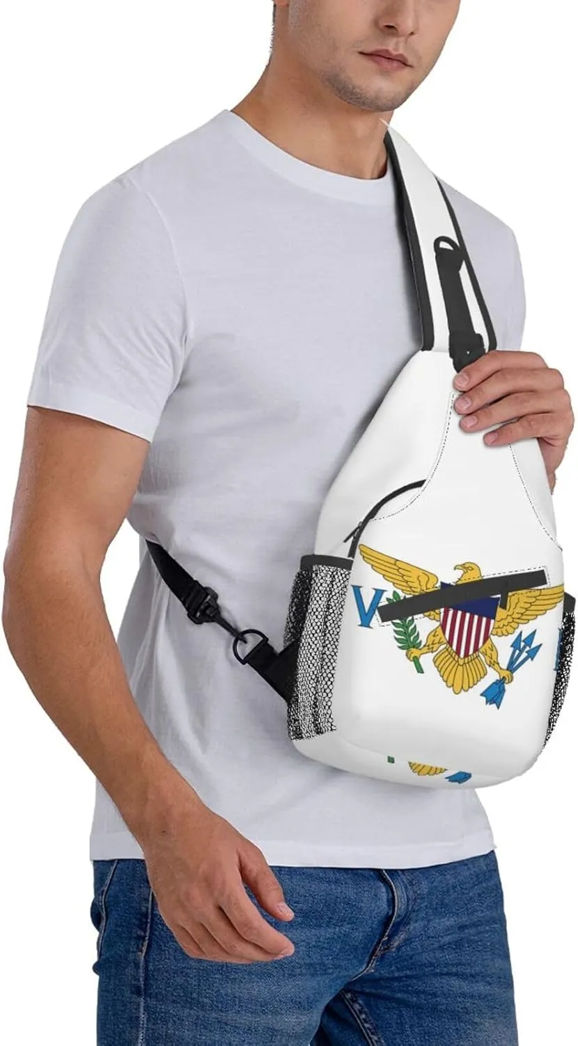ASYG Virgin Islands Flag Sling Bag Crossbody Backpack Virgin Islands Travel Hiking Daypack Shoulder Chest Bag for Women Men