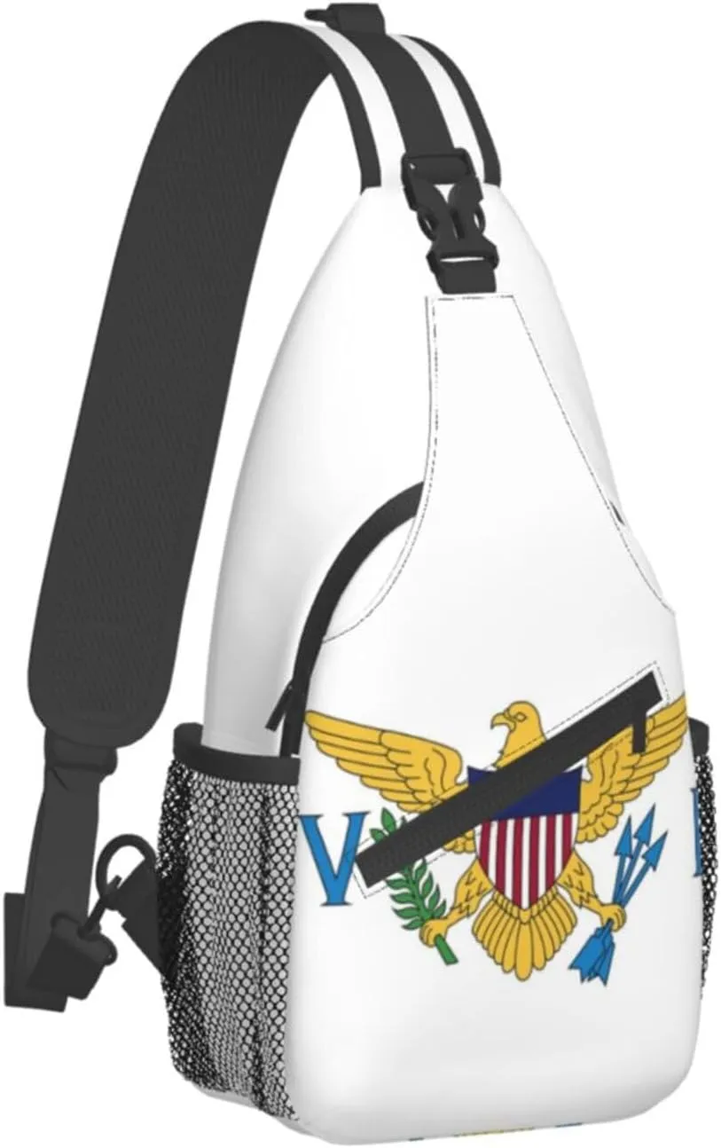ASYG Virgin Islands Flag Sling Bag Crossbody Backpack Virgin Islands Travel Hiking Daypack Shoulder Chest Bag for Women Men