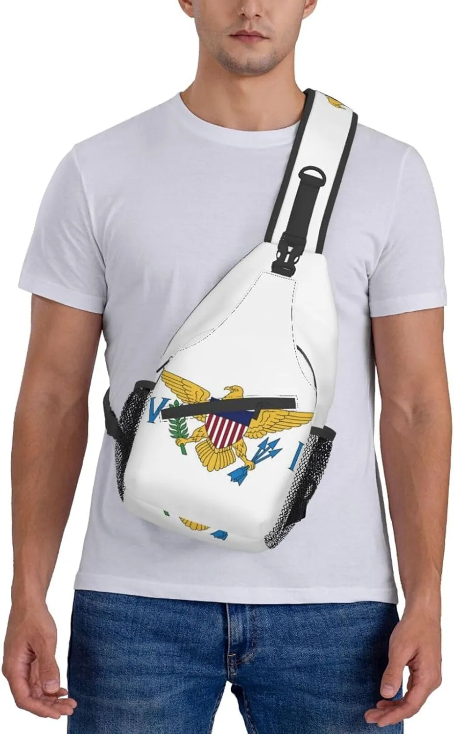 ASYG Virgin Islands Flag Sling Bag Crossbody Backpack Virgin Islands Travel Hiking Daypack Shoulder Chest Bag for Women Men