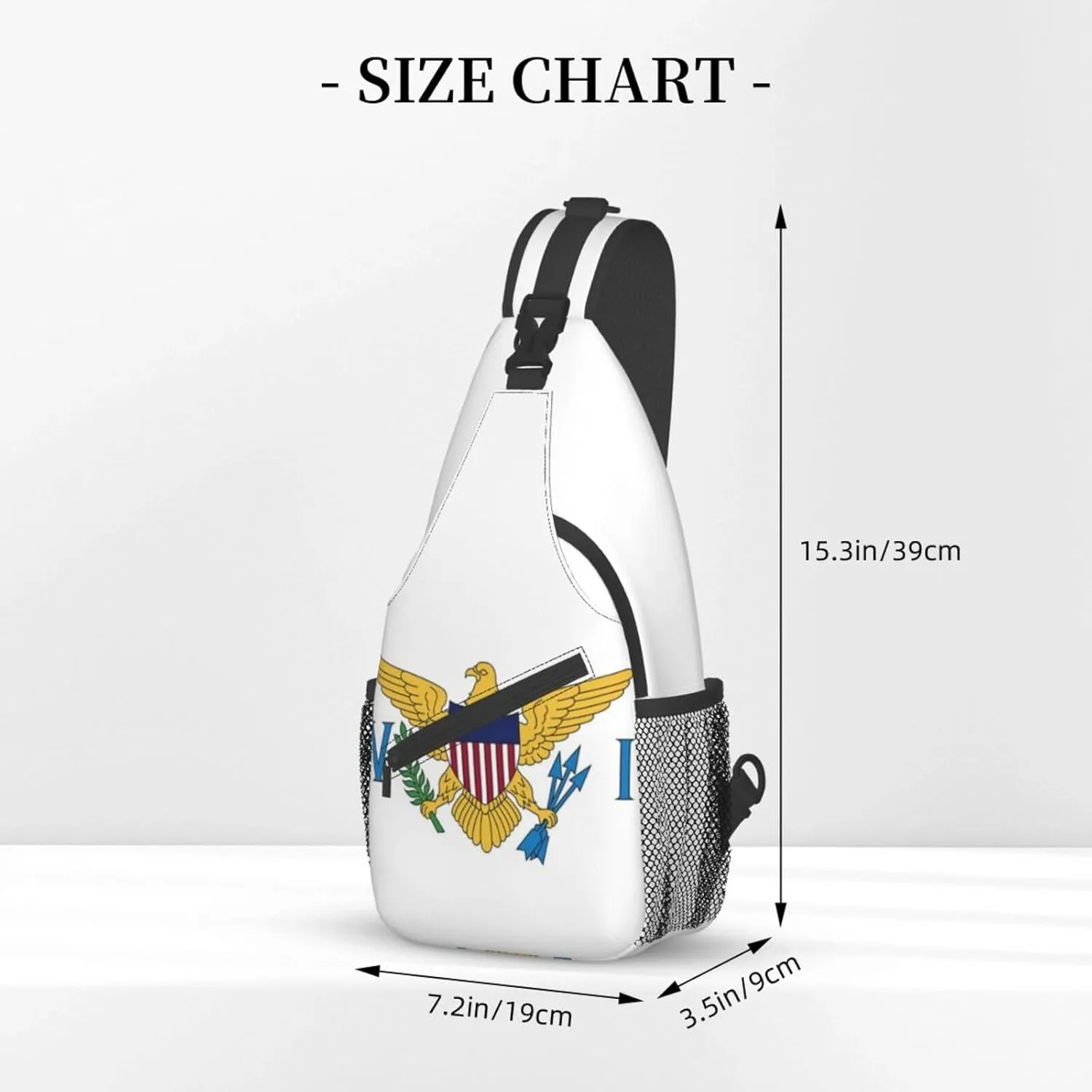 ASYG Virgin Islands Flag Sling Bag Crossbody Backpack Virgin Islands Travel Hiking Daypack Shoulder Chest Bag for Women Men