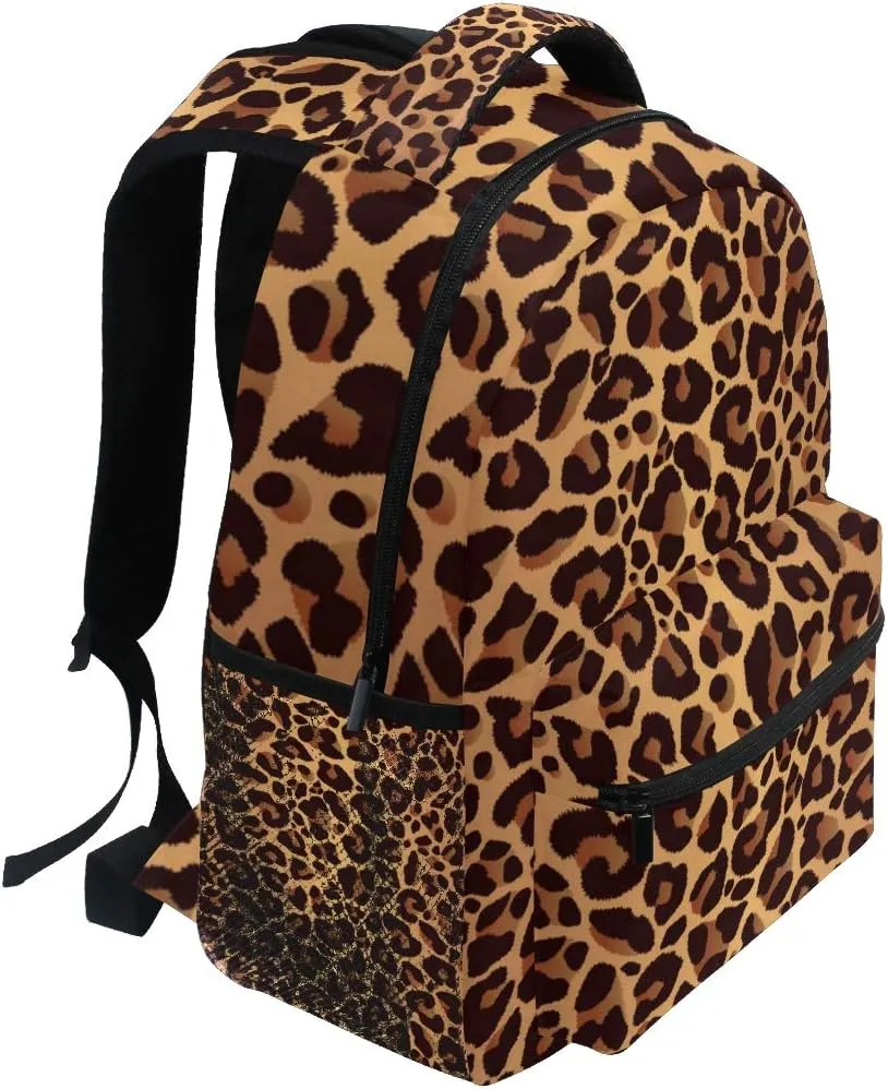 AUUXVA Animal Leopard Print Backpack College School Book Shoulder Bag Travel Daypack for Boys Girls Man Woman