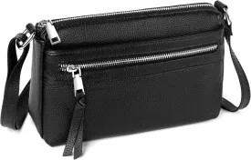 befen Small Genuine Leather Crossbody Purse Bags for Women, Multi Pockets Shoulder Handbag with RFID Blocking Card Slots