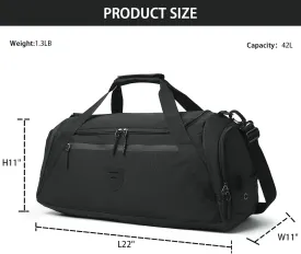 BSHG Gym Bags For Men & Women, Sports Duffel Bag For Men Travel, Weekend Overnight Bag With Shoe Compartment & Wet Pocket, Water Resistant Workout Duffle Bag Athletic Gym Bag Men B-GB-002-Black