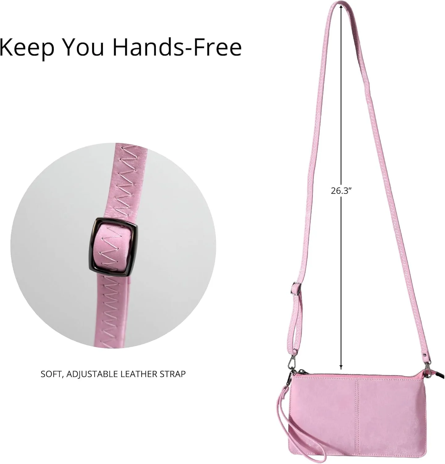 Bveyzi Genuine Leather Wristlet Purses for Women, Envelope Clutch Wallet Small Crossbody Bags for Dressy Evening