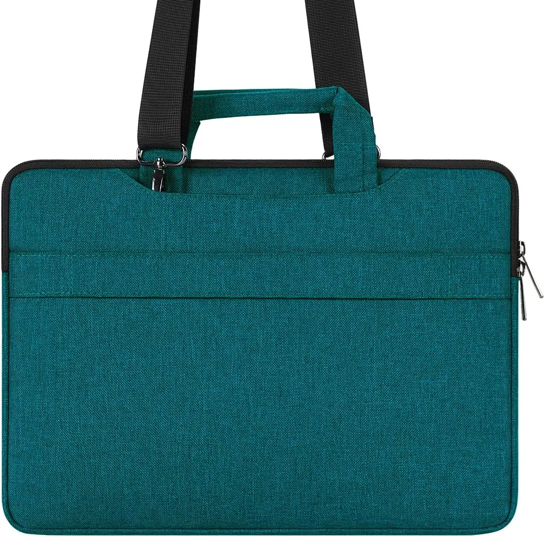 DOMISO 15.6 inch Laptop Sleeve Shoulder Bag Water-Resistant Protective Messenger Bag Business Briefcase for 15.6" Notebooks/Chromebook Ideapad/Dell Latitude/HP Envy/ASUS/Acer,Teal