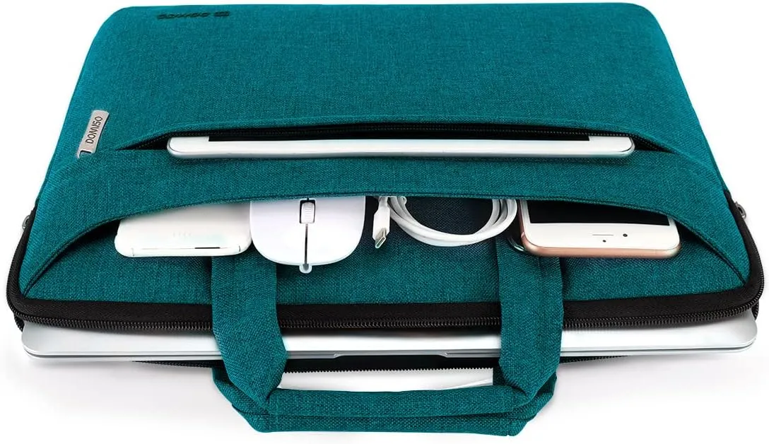 DOMISO 15.6 inch Laptop Sleeve Shoulder Bag Water-Resistant Protective Messenger Bag Business Briefcase for 15.6" Notebooks/Chromebook Ideapad/Dell Latitude/HP Envy/ASUS/Acer,Teal