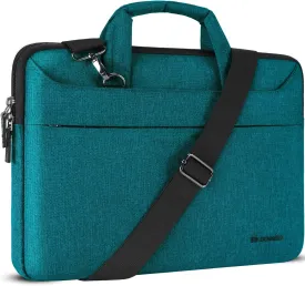 DOMISO 15.6 inch Laptop Sleeve Shoulder Bag Water-Resistant Protective Messenger Bag Business Briefcase for 15.6" Notebooks/Chromebook Ideapad/Dell Latitude/HP Envy/ASUS/Acer,Teal