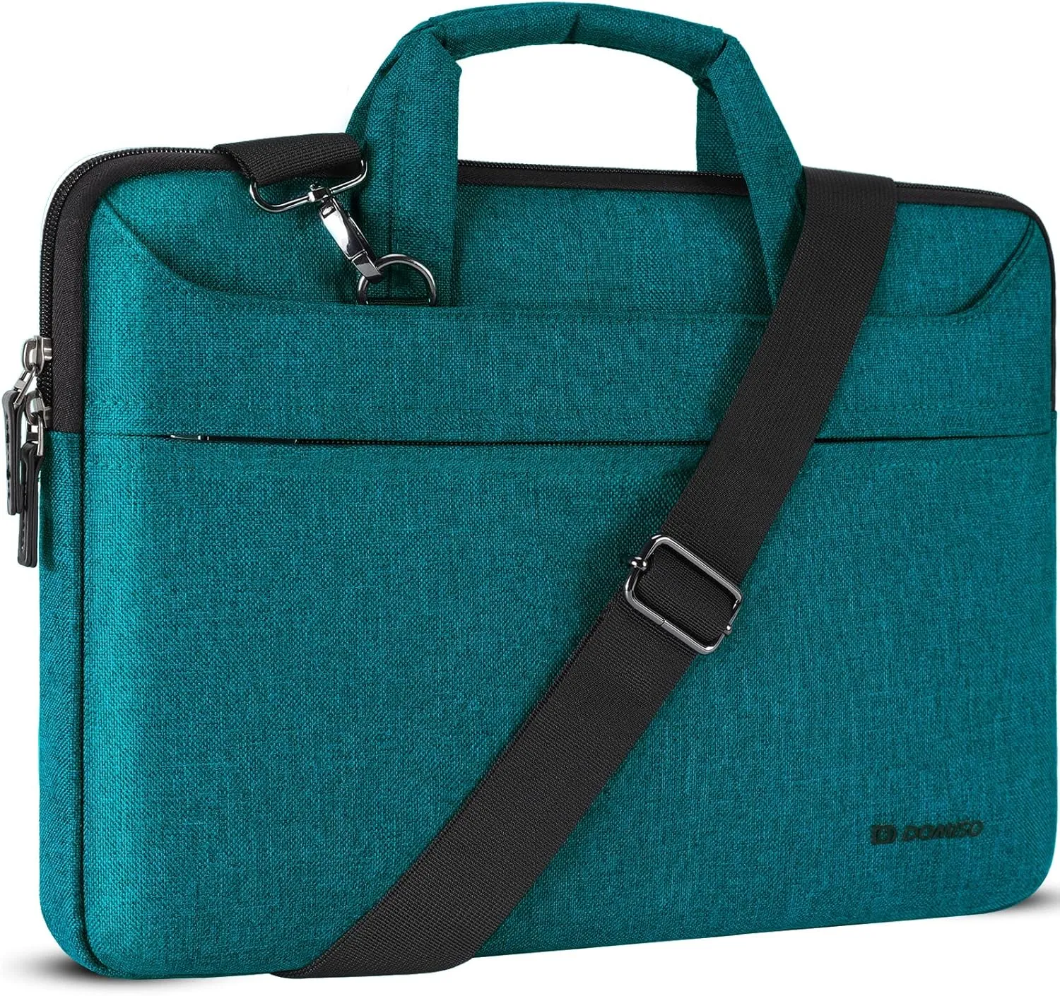 DOMISO 15.6 inch Laptop Sleeve Shoulder Bag Water-Resistant Protective Messenger Bag Business Briefcase for 15.6" Notebooks/Chromebook Ideapad/Dell Latitude/HP Envy/ASUS/Acer,Teal