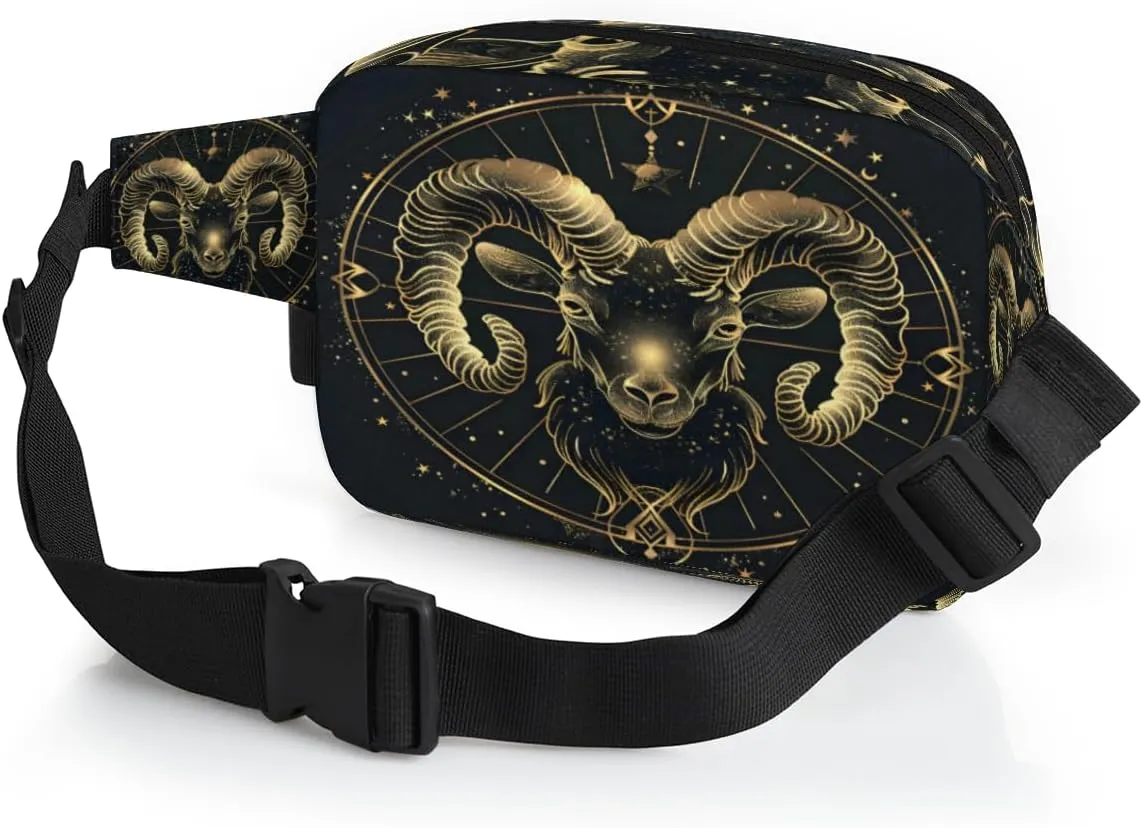 Fanny Pack for Men Women, Waterproof Sports Waist Bag Pack, Horoscopes Belt Bag for Travel Hiking Running, Travel Chest Bag with Adjustable Strap, Taurus