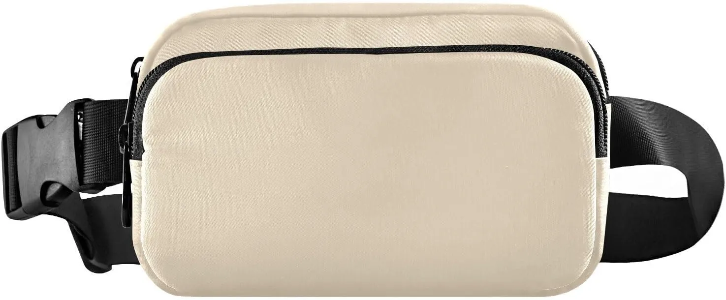 Fanny Pack for Women Men Water Resistant Fashion Waist Packs with Adjustable Strap Belt Bag for Travel Workout Jogging Hiking Blanched Almond