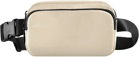 Fanny Pack for Women Men Water Resistant Fashion Waist Packs with Adjustable Strap Belt Bag for Travel Workout Jogging Hiking Blanched Almond