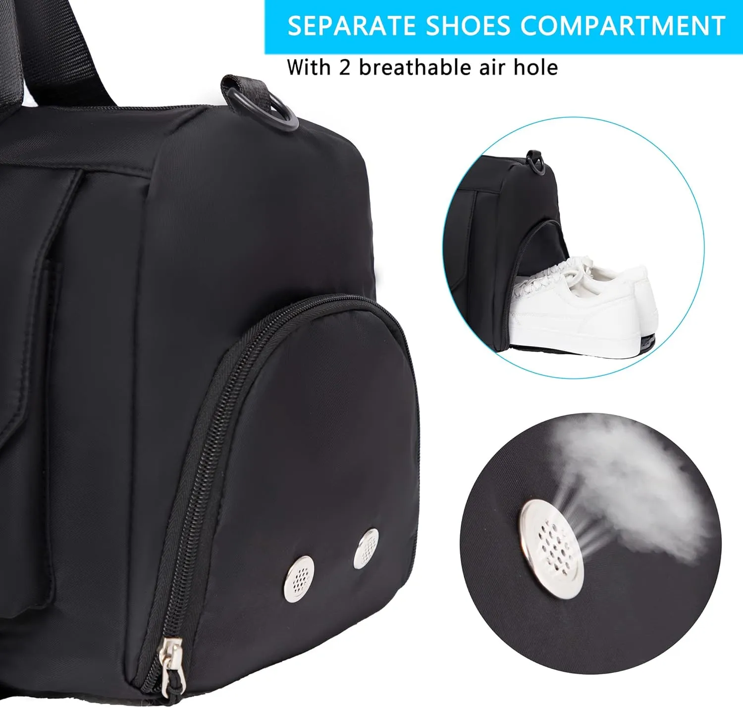 Gym Bag for Men and Women Small - 18.5"9.5"9" Duffel Travel Bag with Compartment, Gymnastics Equipment Bags