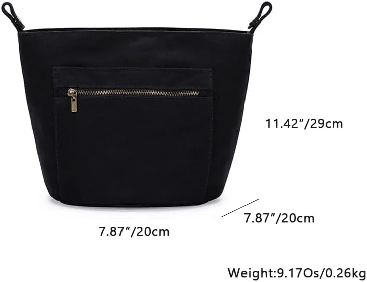 Insert Storage Pocket Handbag Organizer Insert for Work Bags Organize Bags with The Tote Bag Organizer (Black)