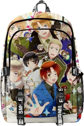 ISaikoy Anime Axis Powers Hetalia Backpack Daypack Laptop Bag 3D Printing School Bag Bookbag 2