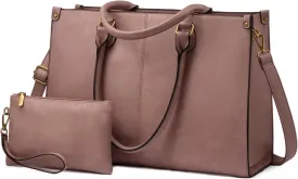 LOVEVOOK Laptop Bag for Women, 15.6 inch Laptop Tote Bag Vintage Work Bags for Women Computer Bag Office Briefcase Handbag