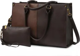 LOVEVOOK Laptop Bag for Women, 15.6 inch Laptop Tote Bag Vintage Work Bags for Women Computer Bag Office Briefcase Handbag