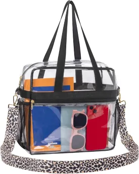 Paxiland Clear Bag for Stadium Events 12x6x12, Clear Tote Bag with Reinforced Strap, Transparent Bag for Sports Concert