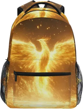 Phoenix Fly Fire Backpack for School Boys Girls Laptop Travel Backpack Book Bag Daypack 11.4 16 In S