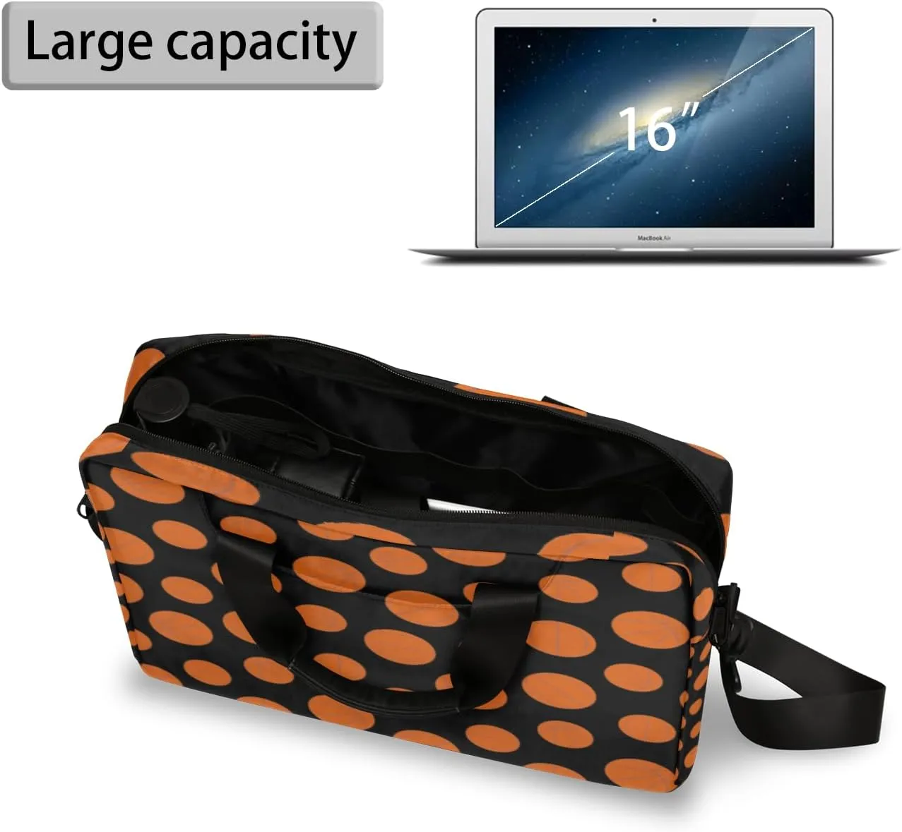 Sports 14 15 15.6 inch Laptop Briefcase Shoulder Bag Basketball Waterproof Travel Laptop Sleeve Case Work Computer Cover Carrying Bag