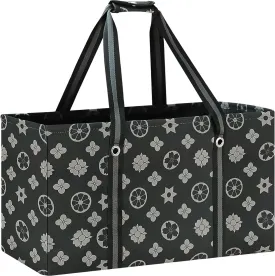 Standing Extra Large Utility Tote Bag with Metal Wire Frame, Large Structured Tote Bag with Hard Bottom, Beach Bag