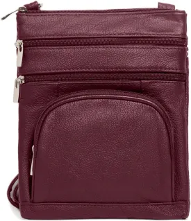 TOVOSO Crossbody Bag for Women, Genuine Leather Multi-Pocket Purse with Adjustable Strap, RFID Protection, Built-In Wallet