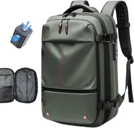 Vacpack Backpack with Pump, Airback Backpack with Vacuum Seal Compression, 17Laptop Vacuum Backpack Travel with TSA Lock