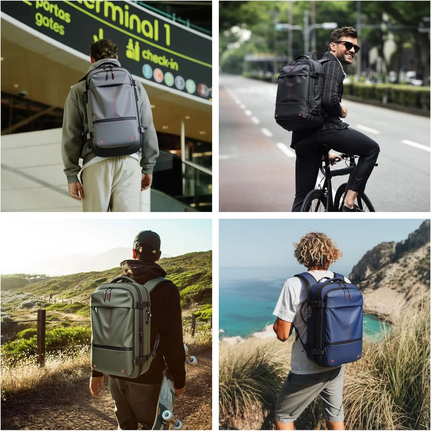 Vacpack Backpack with Pump, Airback Backpack with Vacuum Seal Compression, 17Laptop Vacuum Backpack Travel with TSA Lock