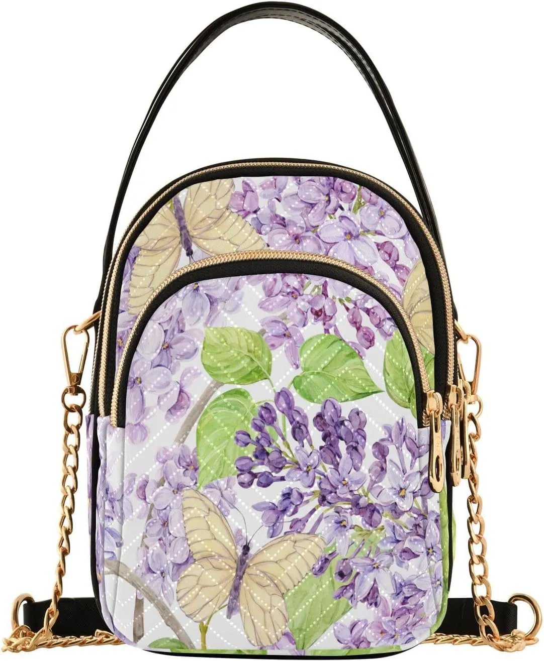 Watercolors Cloves Butterflies Small Crossbody bags Lightweight Cell Phone Purses Travel Pouch Shoulder Bag Handbag for Women