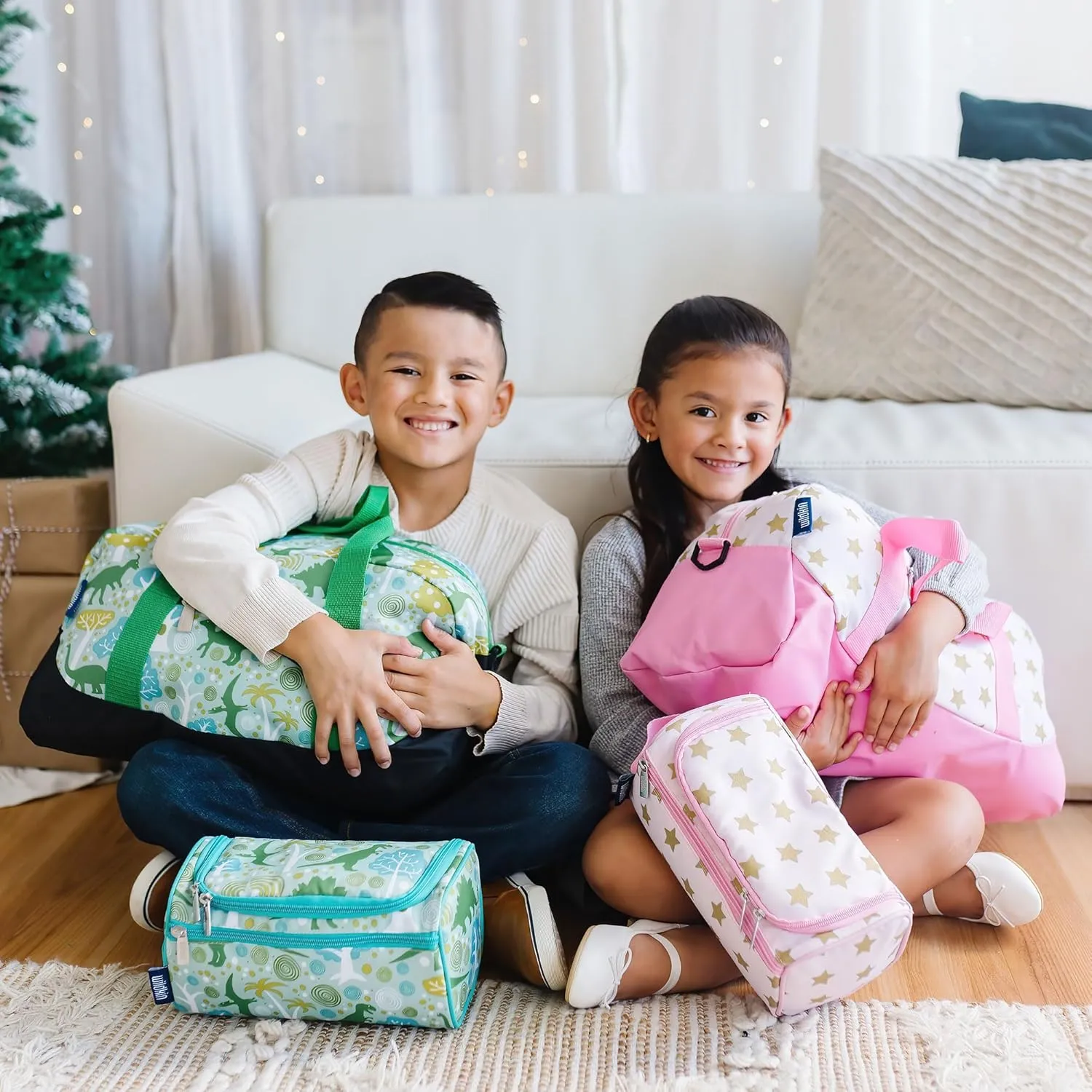 Wildkin Kids Overnighter Duffel Bag  Carry-On Size, Ideal for School & Sleepovers  Confetti Peach