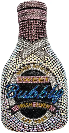 Women Champagne Bottle Rhinestone Clutch Unique Evening Bag Crystal Dinner Handbag Bride Purse for Party Cocktail