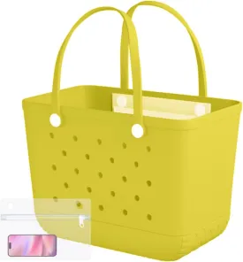 X-Large Rubber Beach Bag Tote Waterproof Tote Bag with Zipper Pocket Modern Travel Tote Bag Sports Beach