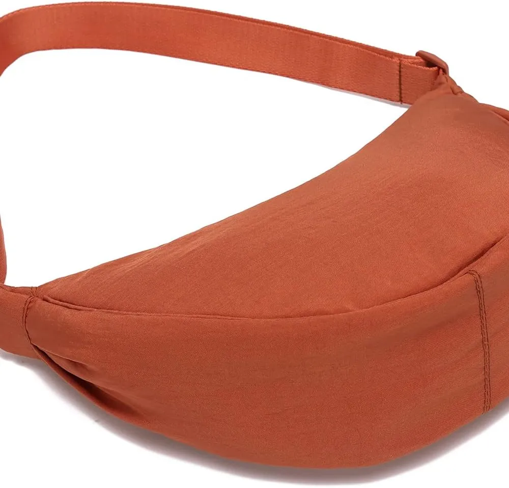 YIKOEE Crescent Bag for Women Men Small Sling Crossbody Bag with Half Moon Shape
